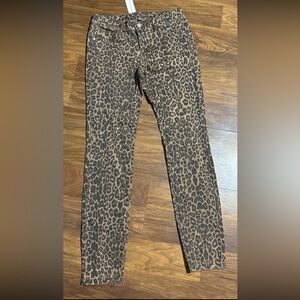 NY&C Brown Leopard Print Super Skinny Pants Jeans size 4